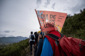 Grupo de personas haciendo trekking por el día de los cerros 2024